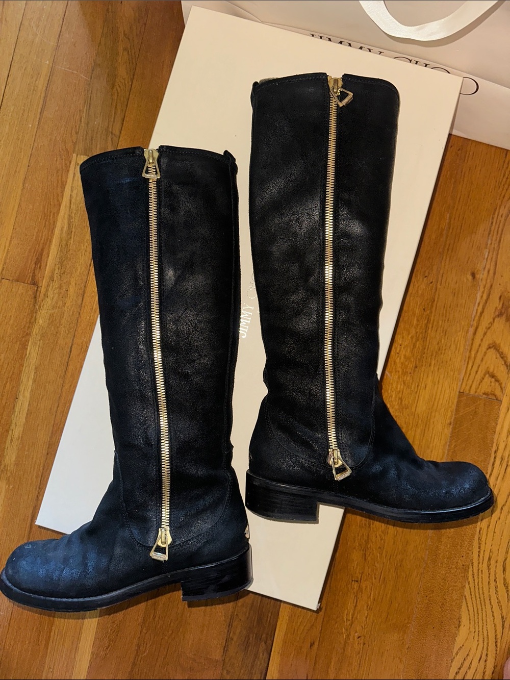 Jimmy Choo “Doreen” Rugged Black Suede